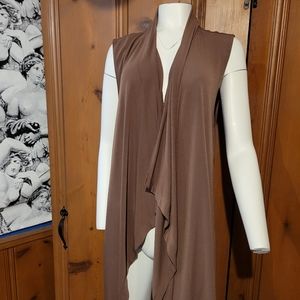 Brown sleeveless cardigan